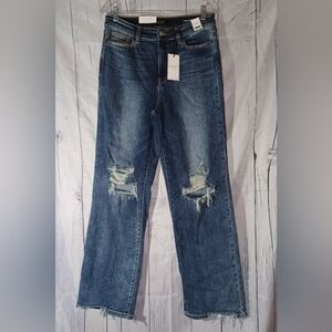 Judy Blue Distressed High Waist Straight Fit Jeans NWT